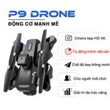  Máy Bay Điều Khiển Từ Xa Flycam P9 Camera Kép Cảm Biến Tránh Vật Cản, Đen led bắt mắ , Thời Gian Bay 30 Phút 