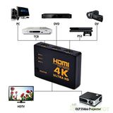  Switch HDMI 4k hỗ trợ từ 3x1 hỗ trợ 3 ngõ vào như DVD, Android box, PC ra 1 cổng HDMI tivi 