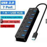  Bộ Hub Chia 4 / 7 Cổng USB 3.0 3.0 5Gbps Có Đèn LED Cho Laptop PC Công Tắc 30CM 