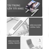  Giá đỡ laptop nhôm thiết kế thông minh 2 tầng điều chỉnh độ cao, gấp gọn ,nâng tản nhiệt laptop N8 