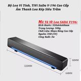  Loa Vi Tính Siêu Trầm SADA V-196 2022 có dải đèn led cao cấp thích hợp với cả tivi laptop điện thoại -DC4890 
