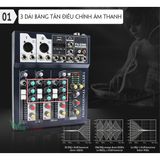  Bộ chộn âm thanh Mixer F4 Pro USB có Bluetooth bản nâng cấp tặng dây truyền nhạc ,Zắc 6.5 