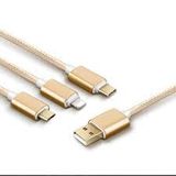  Cáp sạc đa năng 3in1 dây dù cho Lighting Micro USB Type C -DC1058 