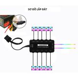  BỘ HUB KẾT NỐI NGUỒN VÀ ĐIỀU KHIỂN FAN RGB COOLMOON  chia Fan LED 10 cổng RGB - PHIÊN BẢN MỚI NHẤT 