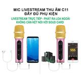  Micro Live Stream Thu Âm C11 Cao cấp, Micro Thu Âm, Hát Live Stream,Karaoke Online, Tặng Tai Nghe 