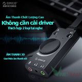  Bộ chuyển USB ra Sound(gồm 2 cổng Headphone, 1 cổng MicroPhone) Orico SC2 -dc3123 