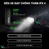  Đèn Pha Xe Đạp Siêu Sáng 4 Chế Độ Có Thể Sạc Được EOS200 -DC4353 