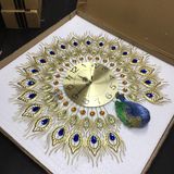  Đồng Hồ Treo Tường Chim Công Xòe Đuôi  kim trôi  KT 70X65CM  - Tặng 1 bộ kim đồng hồ và đinh thông minh -dc4174 