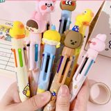  Bút bi nhiều màu 10 trong 1 cho học sinh đầu bấm hình thú dễ thương -dc4682 