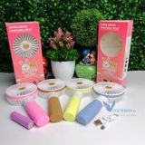  Quạt tích điện-Quạt mini Cầm Tay TAI GẤU cực đẹp - tiện lợi - đi học/đi làm/đi dạo phố có 3 chế độ gió pin khủng -dc3610 