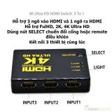  Switch HDMI 4k hỗ trợ từ 3x1 hỗ trợ 3 ngõ vào như DVD, Android box, PC ra 1 cổng HDMI tivi 