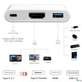  Loại C USB 3.1 sang USB-C 4K HDMI USB 3.0 Bộ chuyển đổi 3 trong 1 Hub cho táo laptop táo -DC4659 