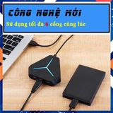  Bộ Chia USB 6 Cổng Dài 1m, USB Hub 2.0 Tiện Dụng Hình Lục Giác Có Đèn LED Báo Hiệu Kèm Ảnh Thật -dc3923 