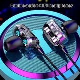 Tai nghe HiFi lõi kép 4 sợi cuốn loa mini  bass siêu trầm cho điện thoại jack cắm 3.5 -dc3530 