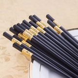  Bộ 10 đôi đũa nhựa nhật bản hàn quốc dùng ăn cơm cao cấp khảm vàng chịu nhiệt chống trơn 