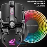  Chuột chuyên Game Có dây V15 6400 DPI, 8 nút Macro, Led RGB 16.8 triệu màu, Kiểu dáng sang trọng độc đáo -dc3696 