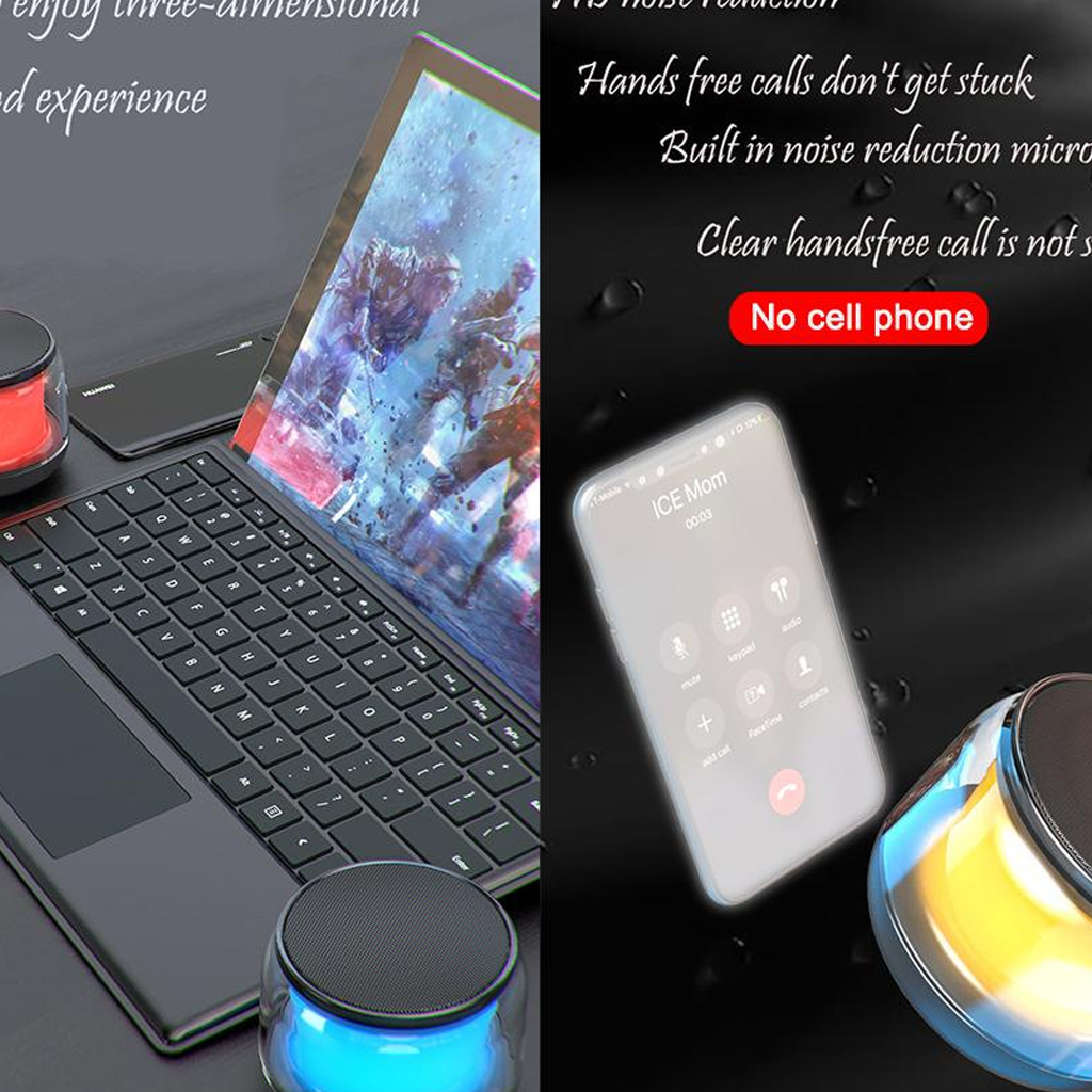Mini Altavoz Bluetooth con Luces LED RGB - Mini Parlante Luces LED Bluetooth