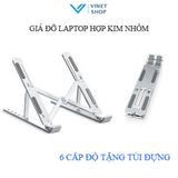  Giá đỡ laptop Đế tản nhiệt laptop macbook nhôm gấp gọn 6 cấp độ điều chỉnh 
