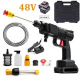  Máy rửa xe cầm tay cao áp chạy bằng pin sạc 48v - Súng rửa xe dùng cho gia đình có chế độ phun xương tạo bọt cao cấp 