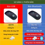  Chuột Máy Tính Không Dây A2 - Chống Ồn Pin Sạc Được Không Cần Thay -DC4426 