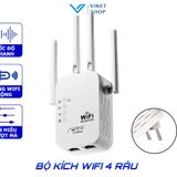  Kích Sóng Wifi 4 Râu Ăng Ten Phát Xuyên Tường Chuẩn N Tốc Độ 300mbps Kiêm Router Kích Wifi Siêu Mạnh 