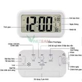  Đồng Hồ Báo Thức Điện Tử Để Bàn Màn Hình LCD Đa Chức Năng: Thời Gian, Lịch, Báo Thức, Nhiệt Độ 
