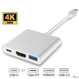  Type C 4K hỗ trợ USB 3.0 3 trong 1 sang Bộ chuyển đổi Hdmi/ Cáp sạc/ Bộ chuyển đổi Usb-C 3.1 -DC4659 