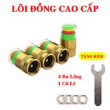  Bộ 4 van xe cảnh báo áp suất lốp xe ô tô xe máy lõi đồng cao cấp Nắp van cảm biến báo áp suất lốp 