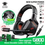  Tai nghe chụp tai Plextone G800 dây dù chống rối, Siêu nhẹ có mic rời, tương thích máy tính, điện thoại -dc4580 