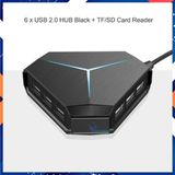  Bộ Chia USB 6 Cổng Dài 1m, USB Hub 2.0 Tiện Dụng Hình Lục Giác Có Đèn LED Báo Hiệu Kèm Ảnh Thật -dc3923 