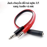  Jack chuyển đổi tai nghe 3.5 sang Audio & Mic dùng trên laptop máy tính, Cáp Chia 3.5mm -dc1307 