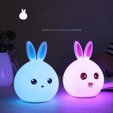  Đèn ngủ thỏ Silicon cảm ứng 5 màu siêu dễ thương, đổi màu tùy ý của bạn - To, Mềm, Sáng 5 - 8 giờ -dc3299 