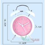  Đồng hồ báo thức 2 quả chuông kèm đèn kiểu cổ điển  để bàn tiện lợi -Hàng cao cấp loại 1 