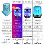  Loa Bluetooth Trên Dưới Trong Suốt Yayusi C7-C7plus âm thành vòm 6D âm bass trầm led RGB pin 1000mAh 