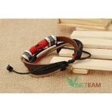  Vòng Đeo Tay Da Hình Chiếc Lá Màu Đỏ Thời Trang Cá Tính -VT16 