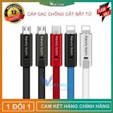  Cáp sạc tái sinh siêu bền 3 loại cho IP, Android, Type-c an toàn khi sử dụng 