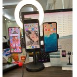  Đèn Livestream 3 in 1 Tích Hợp Giá Đỡ 3 Điện Thoại Có 3 Chế Độ Sáng, Kẹp Điện Thoại Để Bàn Quay Video -dc4761 