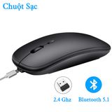  Chuột không dây + Bluetooth , Pin sạc, Kiwi Dual A1 , chống ồn cho laptop, điện thoại, máy tính bảng... -dc4907 