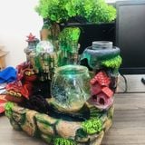  Bể Cá Mini Hồ Cá Cảnh Mini Kiêm Đồ Hồ Để Bàn Siêu Đẹp (Tặng Kèm Đá Và Cây Cảnh) 