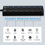  Bộ Hub Chia 4 / 7 Cổng USB 3.0 3.0 5Gbps Có Đèn LED Cho Laptop PC Công Tắc 30CM 