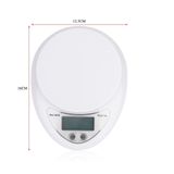  Cân Điện Tử Nhà Bếp ☘ Yêu Bếp ☘ Cân Chia Thực Phẩm Đa Năng 5kg Tặng Kèm 2 Pin AAA -DC1037 