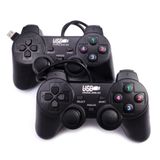  Tay cầm chơi game cho PC/Laptop, PS2, PS3 cổng USB đen (có gạt Analog và có rung) - dc2538 