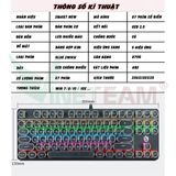  Bàn phím cơ Gaming HJK917 Blue Switch Chống nước  Full LED hiện đại, thời trang ,Phong Cách Cổ Điển 