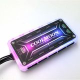  BỘ HUB KẾT NỐI NGUỒN VÀ ĐIỀU KHIỂN FAN RGB COOLMOON  chia Fan LED 10 cổng RGB - PHIÊN BẢN MỚI NHẤT 