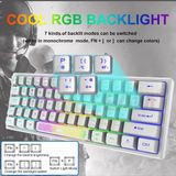  Bàn Phím Mini K61 LED RGB 10 Chế Độ Rainbow Cực Đẹp, Phím Bấm Êm, Thiết Kế Nhỏ Gọn, Dùng Cho Máy Tính, Laptop,PC -DC4746 