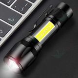  Đèn pin siêu sáng mini bin sạc điện usb bóng led xpe cob có zoom chống nước cầm tay chuyên dụng 