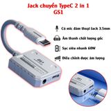  Jack chuyển đổi Plextone GS1 iP TypeC to 3.5mm hỗ trợ sạc nhanh cho điện thoại táo PD 60W có mic 
