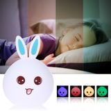  Đèn ngủ thỏ Silicon cảm ứng 5 màu siêu dễ thương, đổi màu tùy ý của bạn - To, Mềm, Sáng 5 - 8 giờ -dc3299 