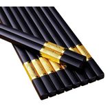  Bộ 10 đôi đũa nhựa nhật bản hàn quốc dùng ăn cơm cao cấp khảm vàng chịu nhiệt chống trơn 