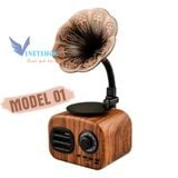  (Xả lỗ) Loa di động bluetooth HM11-BT01 phong cách cổ điển hỗ trợ khe cắm USB, thẻ nhớ, TF xịn, sang trọng 